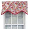 RLF Home Merangerie Window Treatment Ruffled Cornice Premium Quality Valance 3" Rod Pocket 50" X 17" Sherbert Red -RLF Home Sales 068d753a0e254c1a9a677d193296e12a