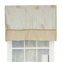RLF Home Aquarelles Window Treatment Banded Premium Quality Valance 3" Rod Pocket 50" X 16" Aqua Mist