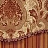 RLF Home Chenille Fabric With Damask Motive Paisley Dream Glory Valance 3" Rod Pocket 50" X 16" Gold/Bronze