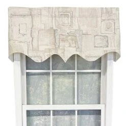 RLF Home Mosaic Regal Stylish Valance High Quality Window Treatment 3" Rod Pocket 50" X 17" Natural