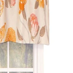 RLF Home Yoshino Tailored Window Treatment Valance 3" Rod Pocket 50" X 14" Kumquat -RLF Home Sales 18640 KQ 002