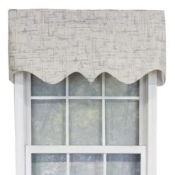 RLF Home Frizzia Regal Valance High Quality Window Treatment 3" Rod Pocket 50" X 17" Gray/Off-white