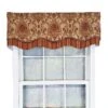 RLF Home Chenille Fabric With Damask Motive Paisley Dream Glory Valance 3" Rod Pocket 50" X 16" Gold/Bronze
