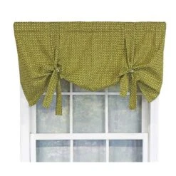 RLF Home Sales 8 RLF HOME Cabana Trellis Tie-Up Bold Color And Design Window Valance 3" Rod Pocket 50" X 25" Kiwi Green
