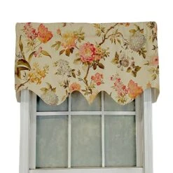RLF Home Casa Di Fiori Window Treatment Regal Premium Quality Valance 3" Rod Pocket 50" X 17" Cameo Cream