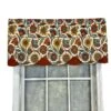 RLF Home Fiesta Floral Petticoat Window Treatment High Quality Valance 3" Rod Pocket 50" X 15" Rust/Multicolor
