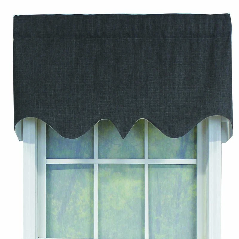 RLF Home R-Crosby Essential Solid Color Fabric Printed Regal Valance 3" Rod Pocket 50" X 17" Iron Charcoal 3 RLF Home R-Crosby Essential Solid Color Fabric Printed Regal Valance 3" Rod Pocket 50" X 17" Iron Charcoal