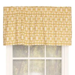 RLF Home Gigi Tailored Window Treatment Premium Quality Valance Saffron 3" Rod Pocket 50" X 14" Yellow