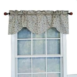 RLF Home Chopin Bravo Window Treatment Valance 1-1/2" Rod Pocket 2" Header 50" X 15" Blue Mist