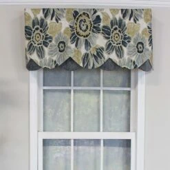 RLF Home Verona Petticoat Modern Premium Design Printed Valance 3" Rod Pocket 50" X 15" Blue/Gray -RLF Home Sales 77eee4f194ed49eb8e6faa05c19d92de