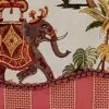 RLF Home Madhubala Glory Pattern "B" Elephant On Sides Window Treatment Valance 3" Rod Pocket 50" X 16" Spice Red -RLF Home Sales 80599 B SP SW