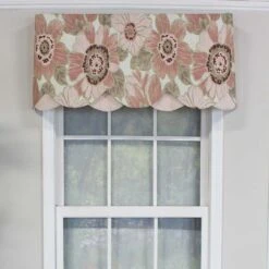 RLF Home Verona Petticoat Modern Premium Design Printed Valance 3" Rod Pocket 50" X 15" Blossom Pink -RLF Home Sales 80747 BS 1