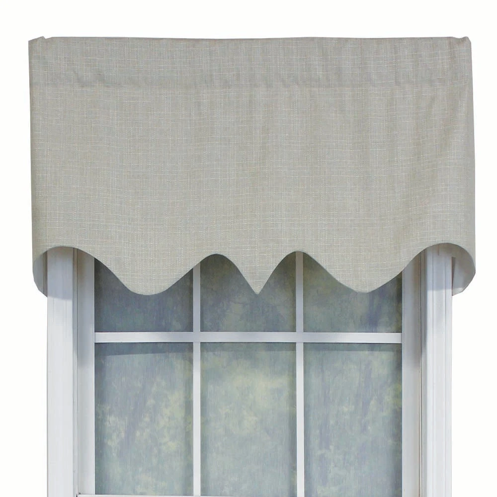 RLF Home R-Crosby Essential Solid Color Fabric Printed Regal Valance 3" Rod Pocket 50" X 17" Sand 4 RLF Home R-Crosby Essential Solid Color Fabric Printed Regal Valance 3" Rod Pocket 50" X 17" Sand - Image 2