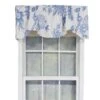RLF Home Natalie Bell Floral Print Extra Wide Window Treatment Valance 3" Rod Pocket 65" X 16" Cyan Blue -RLF Home Sales 833f76c3ef9448859b5093ddca247db9