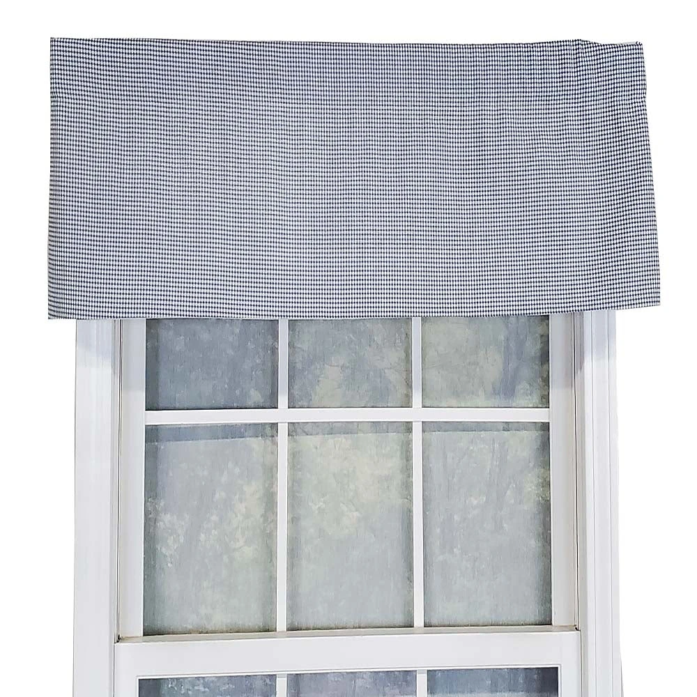 RLF Home Tailored Stylish Classic Small Check Croswell Window Valance 3" Rod Pocket 50" X 14" Blue 4 RLF Home Tailored Stylish Classic Small Check Croswell Window Valance 3" Rod Pocket 50" X 14" Blue - Image 2