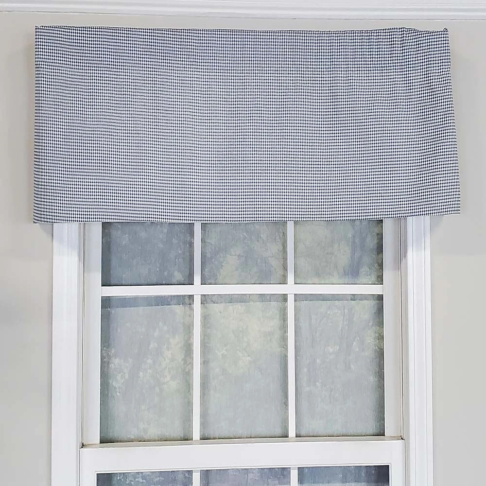 RLF Home Tailored Stylish Classic Small Check Croswell Window Valance 3" Rod Pocket 50" X 14" Blue 5 RLF Home Tailored Stylish Classic Small Check Croswell Window Valance 3" Rod Pocket 50" X 14" Blue - Image 3