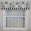RLF Home Reef Banded Valance Collection - 100% Cotton Window Treatment 50" X 16" Black