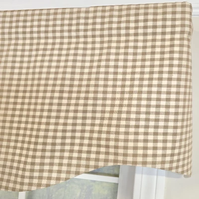 RLF Home 100% Cotton Gingham Regal With Poly/Cotton Ivory Lining Rod Pocket Valance 50" X 15" Tan 4 RLF Home 100% Cotton Gingham Regal With Poly/Cotton Ivory Lining Rod Pocket Valance 50" X 15" Tan - Image 2