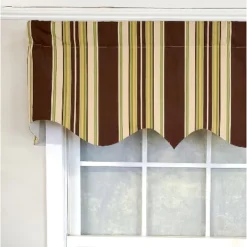 RLF Home 3" Rod Pocket High Quality Fabric Aurelia Stripe Regal Valance For Windows 50" X 17" Brown -RLF Home Sales GUEST 097e1f19 4f32 482b b9f4 6ee60aece6ae