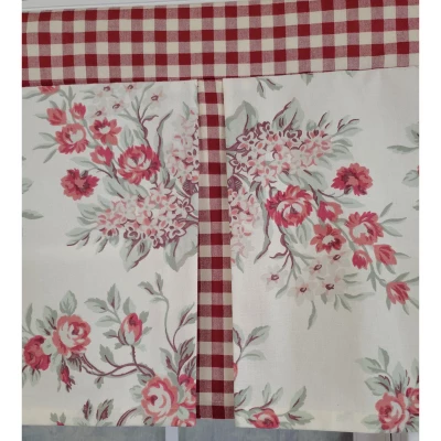 RLF Home 3" Rod Pocket High Quality Fabric D-Willow Pleated Valance For Windows 50" X 17" Red 4 RLF Home 3" Rod Pocket High Quality Fabric D-Willow Pleated Valance For Windows 50" X 17" Red - Image 2