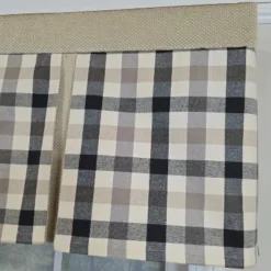 RLF Home 100% Cotton Bison Check Pleated Unlined Windows Rod Pocket Valance 50" X 17" Black -RLF Home Sales GUEST 0abdb3ff 01b0 40fe ad28 5bb8b2780ae9