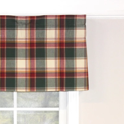 RLF Home Cabin Plaid Tailored 100% Cotton With Fully Lined 3" Rod Pocket Valnance For Windows 50" X 14" Forest 4 RLF Home Cabin Plaid Tailored 100% Cotton With Fully Lined 3" Rod Pocket Valnance For Windows 50" X 14" Forest - Image 2