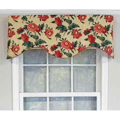 RLF Home Ennis Corded Cornice 100% Cotton With Fully Lined 3" Rod Pocket Valnance For Windows 50" X 17" Butter 3 RLF Home Ennis Corded Cornice 100% Cotton With Fully Lined 3" Rod Pocket Valnance For Windows 50" X 17" Butter