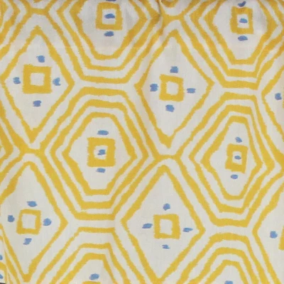 RLF Home Geo Tailored 100% Cotton With Fully Lined 3" Rod Pocket Valnance For Windows 50" X 14" Yellow 5 RLF Home Geo Tailored 100% Cotton With Fully Lined 3" Rod Pocket Valnance For Windows 50" X 14" Yellow - Image 3