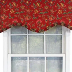 RLF Home Norwell Ruffled Cornice 100% Cotton With Fully Lined 3" Rod Pocket Valnance For Windows 50" X 17" Red -RLF Home Sales GUEST 13019ae7 f788 43ed 95b1 66097b396373