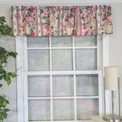 RLF Home 100% Cotton Flower Lane Tailored Unlined Windows Rod Pocket Valance 68" X 13" Multi