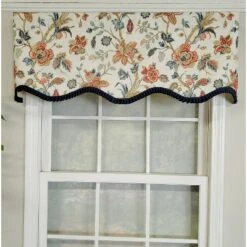 RLF Home 3" Rod Pocket High Quality Fabric Giana Ruffled Provance Valance For Windows 50" X 15" Americana