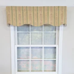 RLF Home 100% Cotton Kuriyama Provance Fully Lined Windows Rod Pocket Valance 50" X 15" Beige