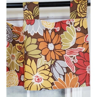 RLF Home 4" Top Tab High Quality Fabric Flormania Tab Valance For Windows 50" X 16" Multi 4 RLF Home 4" Top Tab High Quality Fabric Flormania Tab Valance For Windows 50" X 16" Multi - Image 2