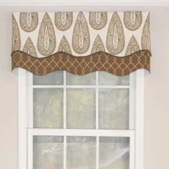 RLF Home Yorkshire Window Treatment Glory Premium Quality Valance 3" Rod Pocket 50" X 16" Cafe
