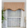 RLF Home Dotted Squares Cornice 3" Rod Pocket Lining Luxurious And Elegant Window Treatment Valance 50" X 17" Peach