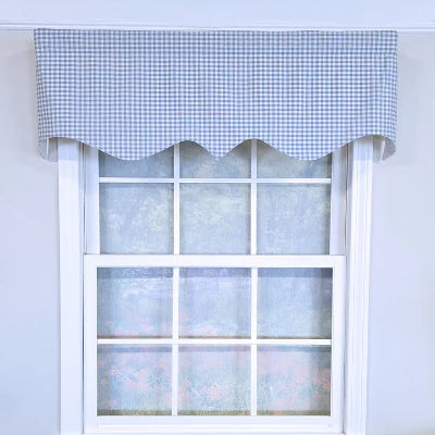 RLF Home 100% Cotton Gingham Regal With Poly/Cotton Ivory Lining Rod Pocket Valance 50" X 17" Blue 3 RLF Home 100% Cotton Gingham Regal With Poly/Cotton Ivory Lining Rod Pocket Valance 50" X 17" Blue