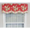 RLF Home Primrose Trimmed Glory 100% Cotton With Fully Lined 3" Rod Pocket Valnance For Windows 50" X 16" Red