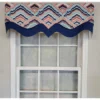 RLF Home 3" Rod Pocket High Quality Fabric Frequency D-Regal Valance For Windows 50" X 17" Navy