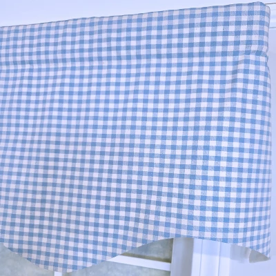 RLF Home 100% Cotton Gingham Regal With Poly/Cotton Ivory Lining Rod Pocket Valance 50" X 17" Blue 4 RLF Home 100% Cotton Gingham Regal With Poly/Cotton Ivory Lining Rod Pocket Valance 50" X 17" Blue - Image 2