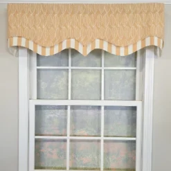 RLF Home 100% Cotton Fall D-Regal Fully Lined Windows Rod Pocket Valance 50" X 17" Tan