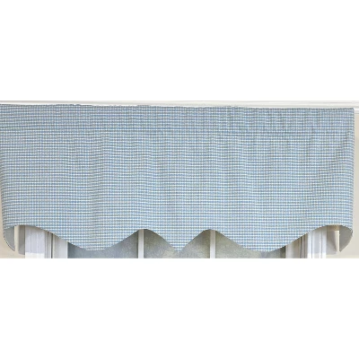 RLF Home 100% Cotton Shepherd Check Regal Fully Lined Windows Rod Pocket Valance 50" X 17" Blue 4 RLF Home 100% Cotton Shepherd Check Regal Fully Lined Windows Rod Pocket Valance 50" X 17" Blue - Image 2