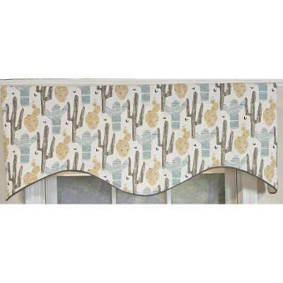 RLF Home 100% Cotton Arizona Cornice Fully Lined Windows Rod Pocket Valance 50" X 17" Natural 4 RLF Home 100% Cotton Arizona Cornice Fully Lined Windows Rod Pocket Valance 50" X 17" Natural - Image 2