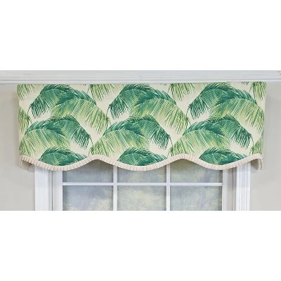 RLF Home 100% Cotton Tortola Provance Fully Lined Windows Rod Pocket Valance 50" X 15" Green 4 RLF Home 100% Cotton Tortola Provance Fully Lined Windows Rod Pocket Valance 50" X 15" Green - Image 2