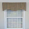 RLF Home 100% Cotton Cherry Plaid Cornice Fully Lined Windows Rod Pocket Valance 50" X 17" Navy