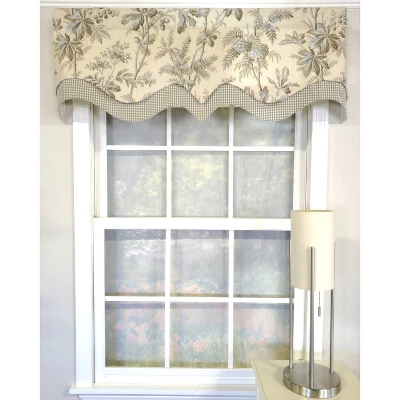 RLF Home 3" Rod Pocket High Quality Fabric Brantwood D-Regal Valance For Windows 50" X 17" Mist 3 RLF Home 3" Rod Pocket High Quality Fabric Brantwood D-Regal Valance For Windows 50" X 17" Mist