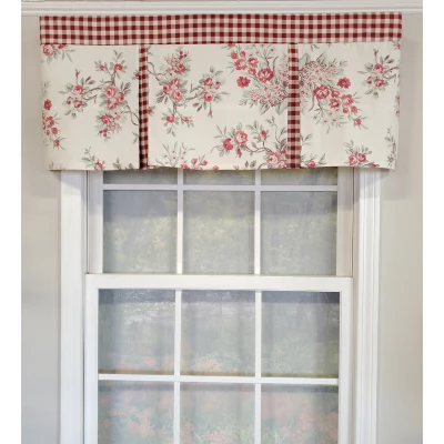 RLF Home 3" Rod Pocket High Quality Fabric D-Willow Pleated Valance For Windows 50" X 17" Red 3 RLF Home 3" Rod Pocket High Quality Fabric D-Willow Pleated Valance For Windows 50" X 17" Red