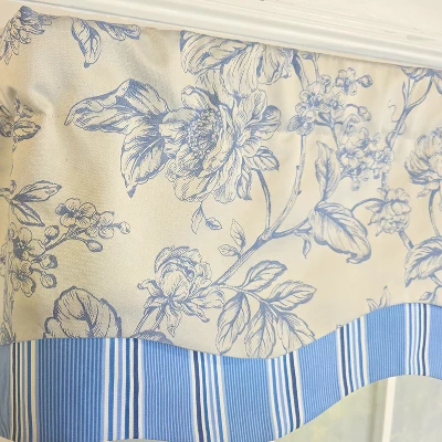 RLF Home 100% Cotton Ashington Glory Fully Lined Windows Rod Pocket Valance 50" X 16" Blue 6 RLF Home 100% Cotton Ashington Glory Fully Lined Windows Rod Pocket Valance 50" X 16" Blue - Image 4