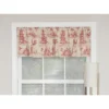RLF Home Naomi Toile Tailored 100% Cotton With Fully Lined 3" Rod Pocket Valnance For Windows 50" X 14" Red