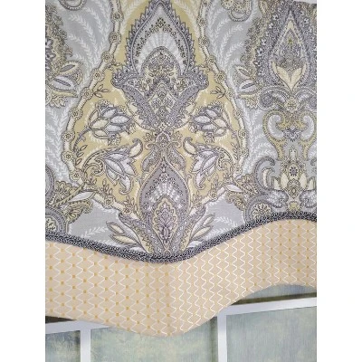 RLF Home 3" Rod Pocket High Quality Fabric Nobility Glory Valance For Windows 50" X 16" Gary 4 RLF Home 3" Rod Pocket High Quality Fabric Nobility Glory Valance For Windows 50" X 16" Gary - Image 2