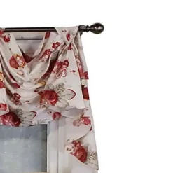 RLF Home Norfolk 3-Scoop Victory Swag Elegant Window Treatment Center 25" Tails 4" Top Tabs 50" X 18" Multicolor